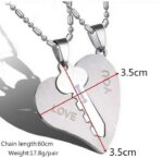 316L Stainless Steel and Titanium 18K Gold Plated Couple Necklaces Jewelry Set M01779
