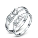 316L Stainless Steel and Titanium 18K Gold Plated Couple Rings Jewelry Set M01759