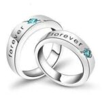316L Stainless Steel and Titanium 18K Gold Plated Couple Rings Jewelry Set M01764
