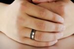 316L Stainless Steel and Titanium 18K Gold Plated Couple Rings Jewelry Set M01773