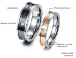 316L Stainless Steel and Titanium 18K Gold Plated Couple Rings Jewelry Set M01776