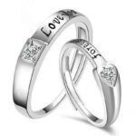 925 Silver Plated Adjustable Austrian Crystal Rings M01944