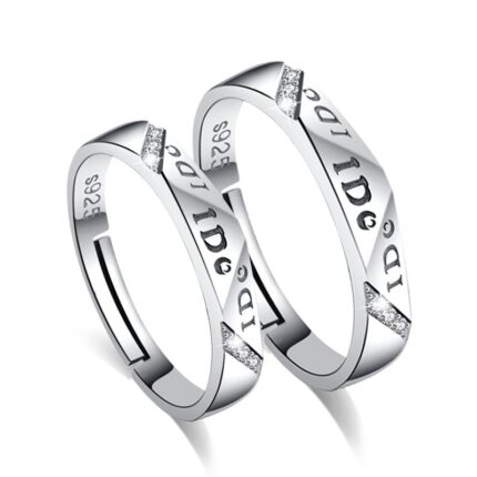 925 Silver Plated Adjustable Austrian Crystal Rings M01945