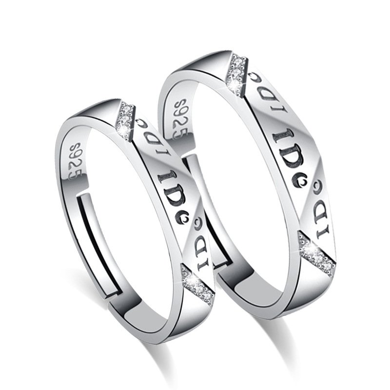 925 Silver Plated Adjustable Austrian Crystal Rings M01945