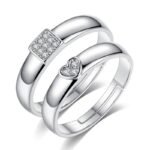 925 Silver Plated Adjustable Austrian Crystal Rings M01947