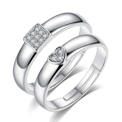 925 Silver Plated Adjustable Austrian Crystal Rings M01947