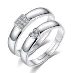 925 Silver Plated Adjustable Austrian Crystal Rings M01947