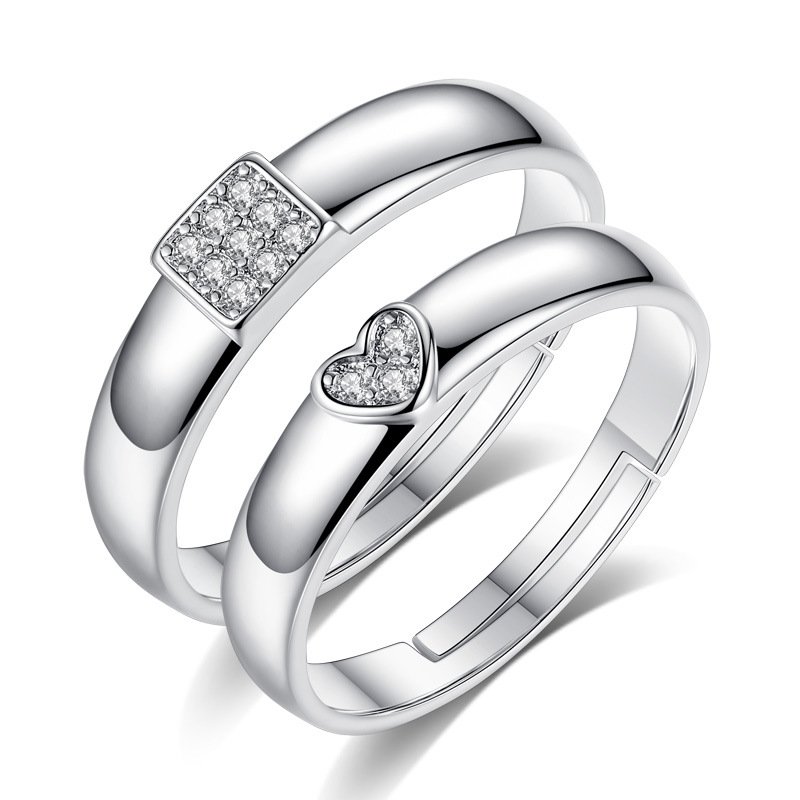 925 Silver Plated Adjustable Austrian Crystal Rings M01947