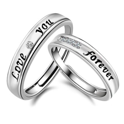 925 Silver Plated Adjustable Austrian Crystal Rings M01949