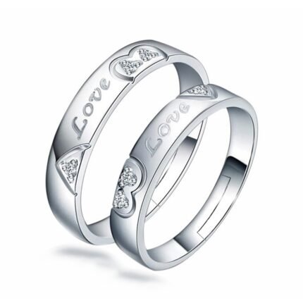 925 Silver Plated Adjustable Austrian Crystal Rings M01951