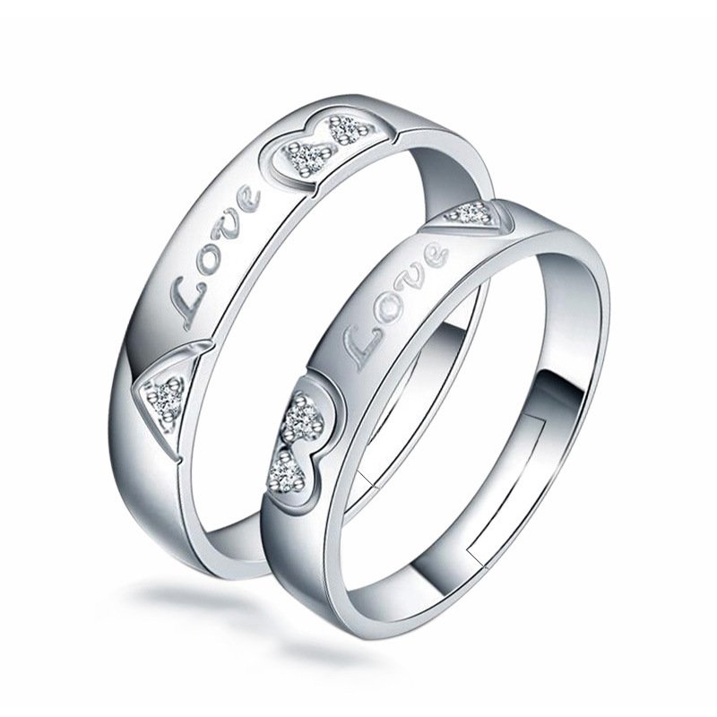 925 Silver Plated Adjustable Austrian Crystal Rings M01951