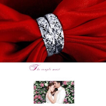 925 Silver Plated Austrian Crystal Adjustable Couple Rings M01745