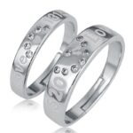 925 Silver Plated Austrian Crystal Adjustable Couple Rings M01751