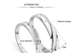 925 Silver Plated Austrian Crystal Adjustable Couple Rings M01752