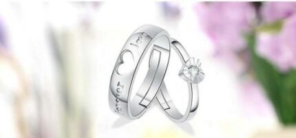 925 Silver Plated Couple Adjustable Rings M01609