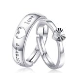 925 Silver Plated Couple Adjustable Rings M01609