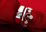 925 Silver Plated Zircon Stones Couple Rings M01596