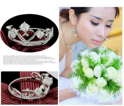 925 Silver Plated Zircon Stones Couple Rings M01596