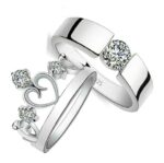 925 Silver Plated Zircon Stones Couple Rings M01596