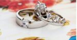 925 Silver Plated Zircon Stones Couple Rings M01596