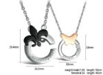 Butterfly Couple Titanium Steel CZ Diamond Inlaid Necklaces M01266