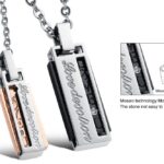 Korean Couple Titanium Steel CZ Diamond Inlaid Necklaces M01248