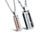 Korean Couple Titanium Steel CZ Diamond Inlaid Necklaces M01248