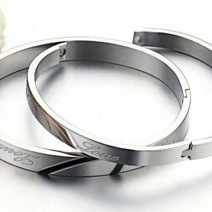 Lover's Gift Titanium Stainless Steel Couple Bangles M01348