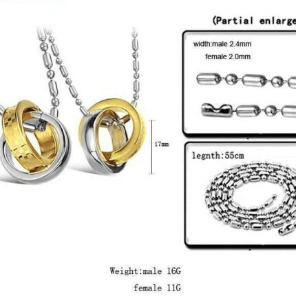 Lovers Gift Titanium Stainless Steel Couple Necklaces M01355