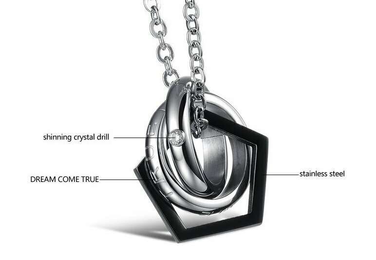 Lover's Gift Titanium Stainless Steel Couple Necklaces M01363