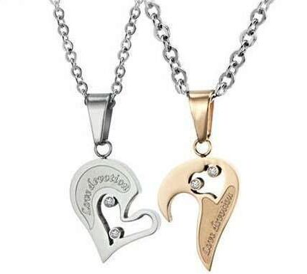 Lovers Gift Titanium Stainless Steel Couple Necklaces M01384