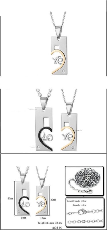 Lovers Gift Titanium Stainless Steel Couple Necklaces M01385