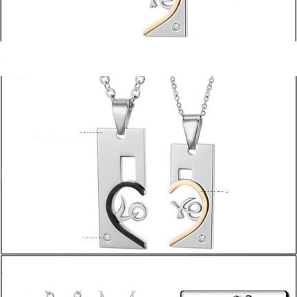 Lovers Gift Titanium Stainless Steel Couple Necklaces M01385