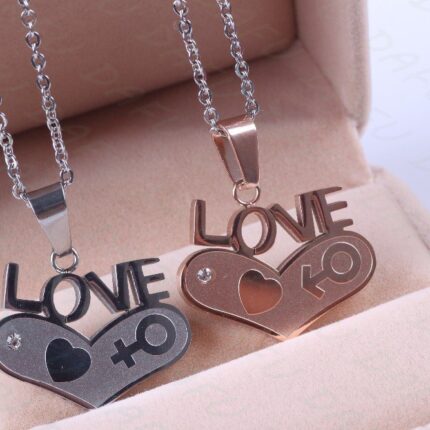 Lovers Gift Titanium Stainless Steel Couple Necklaces M01387