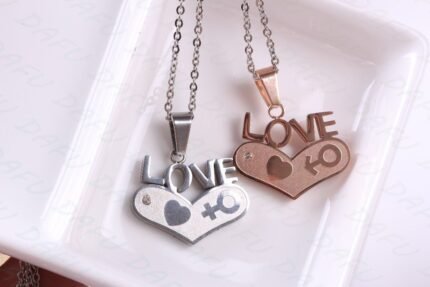 Lovers Gift Titanium Stainless Steel Couple Necklaces M01387