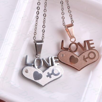 Lovers Gift Titanium Stainless Steel Couple Necklaces M01387