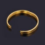 316L Stainless Steel 18K Real Gold Plated Nickel Free 65 mm 2.6 inches Bangle M01575