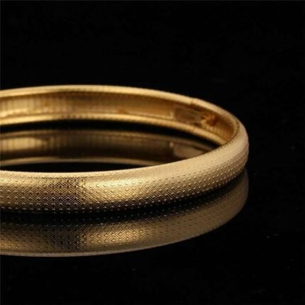 316L Stainless Steel 18K Real Gold Plated Nickel Free Bangle M01578