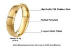 316L Stainless Steel 18K Real Gold Plated Ring M01723