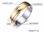 316L Stainless Steel 18K Real Gold Plated Ring M01727