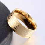 316L Stainless Steel 18K Real Gold Plated Ring M01728