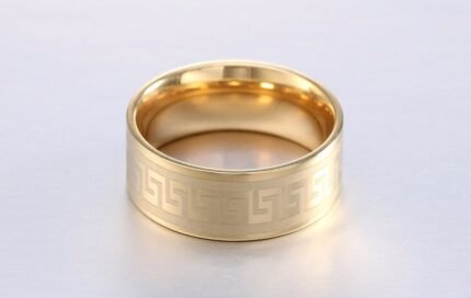 316L Stainless Steel 18K Real Gold Plated Ring M01728