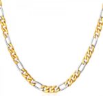 316L Stainless Steel Platinum and Gold Plated Necklace M01595