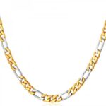 316L Stainless Steel Platinum and Gold Plated Necklace M01595
