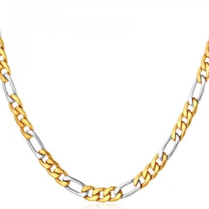 316L Stainless Steel Platinum and Gold Plated Necklace M01595