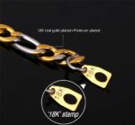 316L Stainless Steel Platinum and Gold Plated Necklace M01595