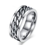 316L Stainless Steel Silver Plated Men Ring M01733