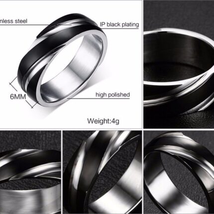 316L Stainless Steel Titanium Plated Men Ring M01726