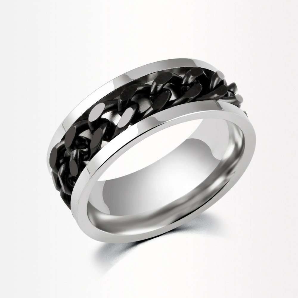 316L Stainless Steel Titanium Plated Men Ring M01732 1 316L Stainless Steel Titanium Plated Men Ring M01732