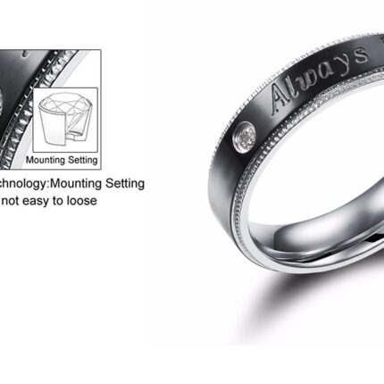 316L Stainless Steel Titanium Plated Men Size 8 Ring M01792